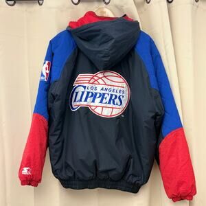 Vintage 90's Starter Jacket NBA Los Angeles Clippers Full Zip Embroidered Size L
